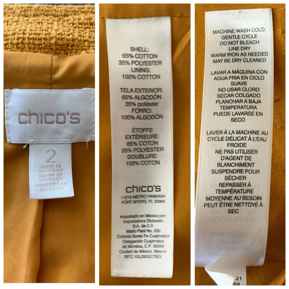 Chico's Mustard Twill Light Coat. - Picture 16 of 16